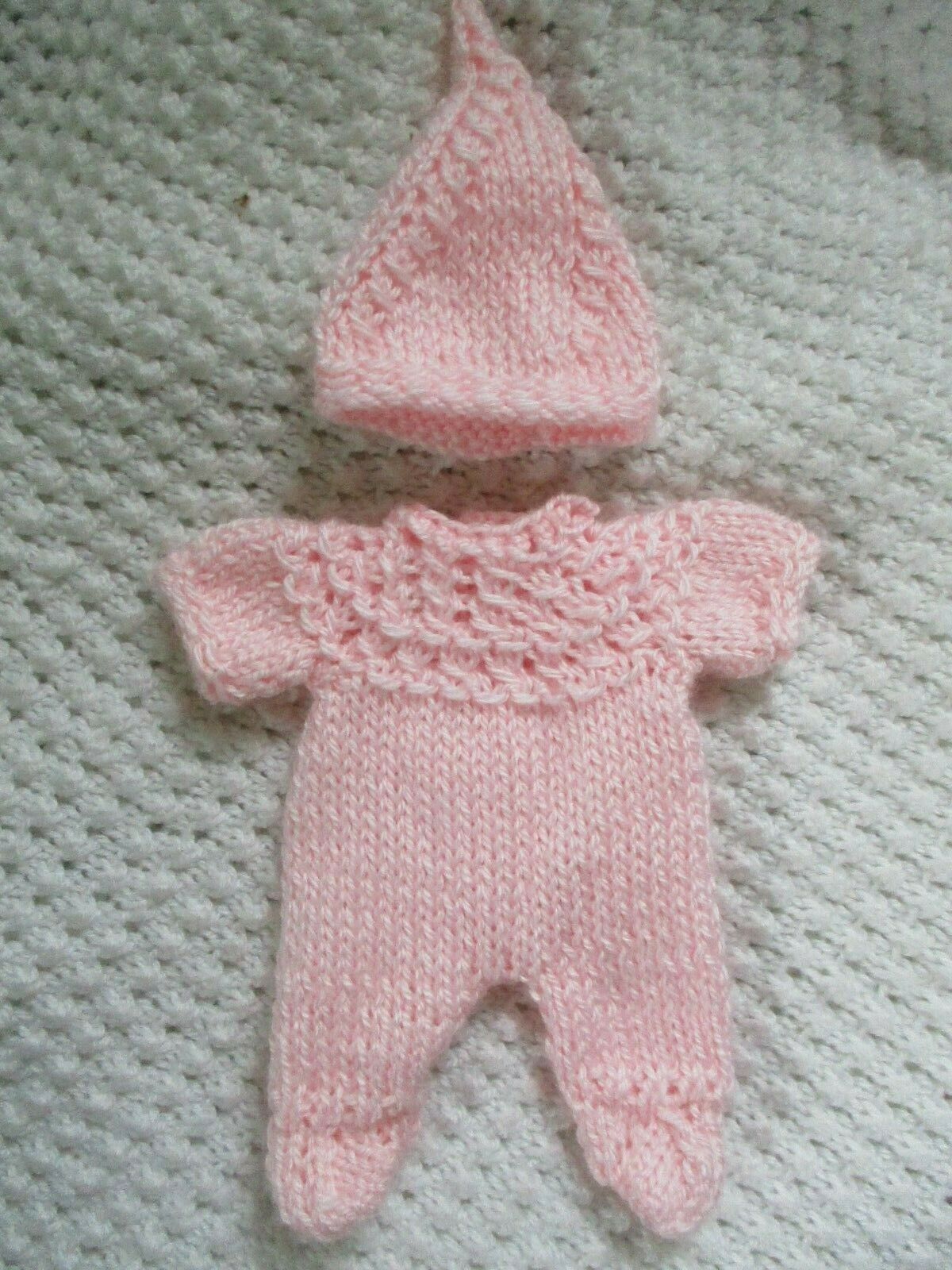 Doll Clothes Handknitted Pink Footed Set Fits Chubby Berenguer And Heidi Ott 8"