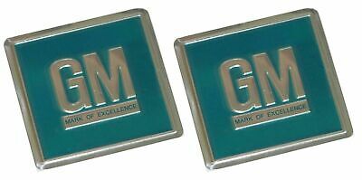 64-68 Gm Embossed Metal Door Jamb Adhesive Decal Badge Foil Sticker Turquoise X2