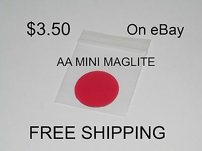 Red Aa Mini Maglite Replacement Lens $3.50   Free Shipping
