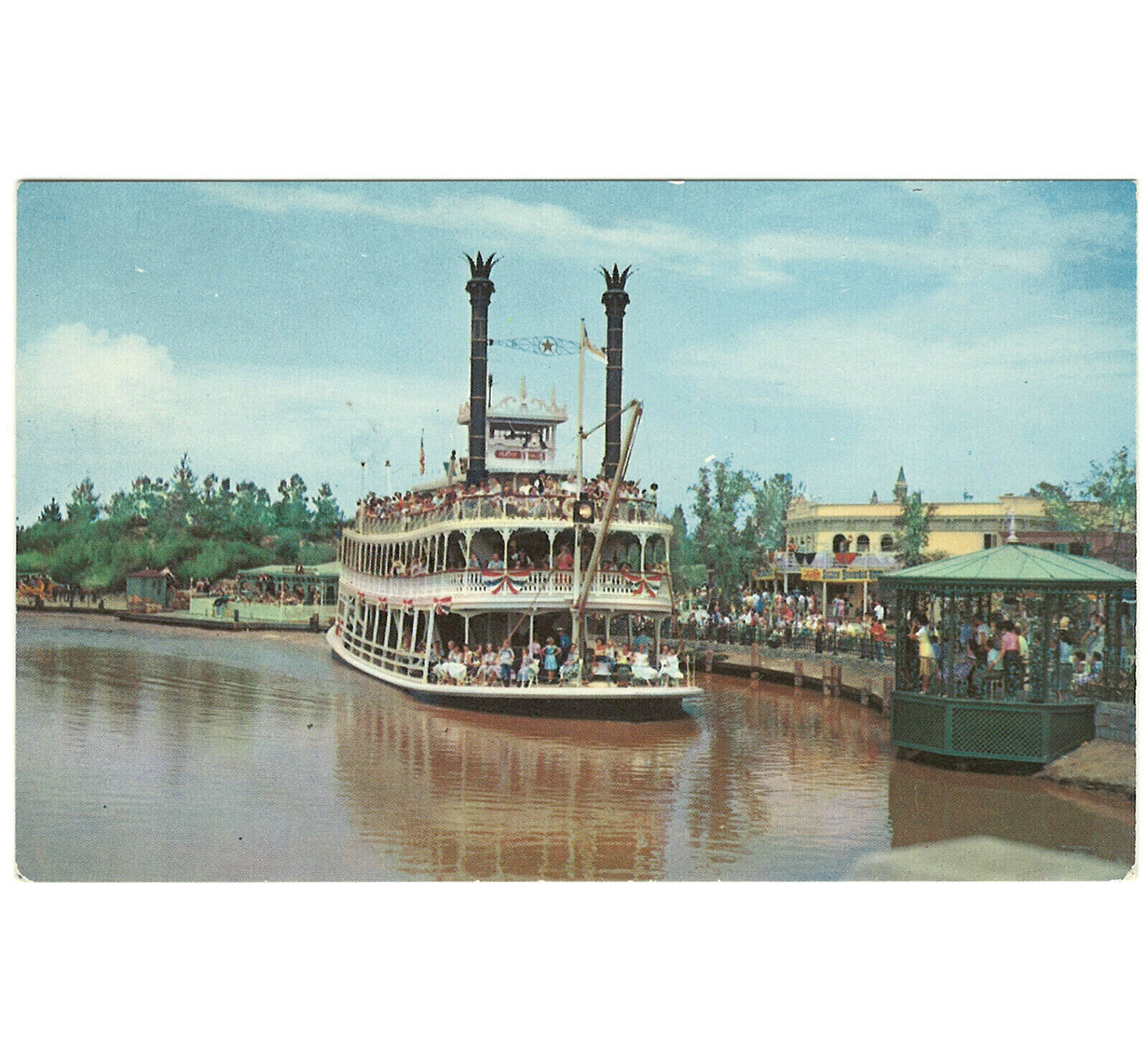 Disneyland Vintage Unused Postcard 1955 Mark Twain The Rivers Of America P12293
