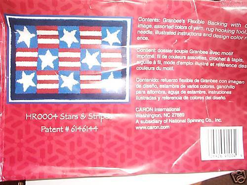 Stars And Stripes, By Caron Rug Hook Kit With Yarns-classic