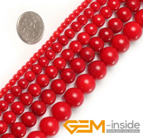 Red Natural Coral Gemstone Round Beads For Jewelry Making 15"2mm 3mm 4mm 5mm 6mm