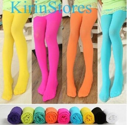Girls Candy Opaque Tights Pantyhose Hosiery Ballet Dance Stockings Long Socks