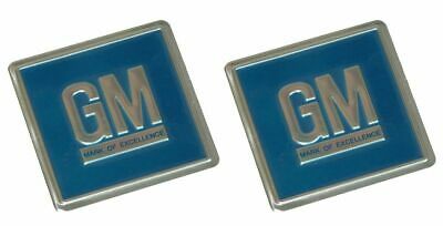 69-72 Gm Embossed Metal Door Jamb Adhesive Decal Badge Foil Sticker Blue 3m 2pc