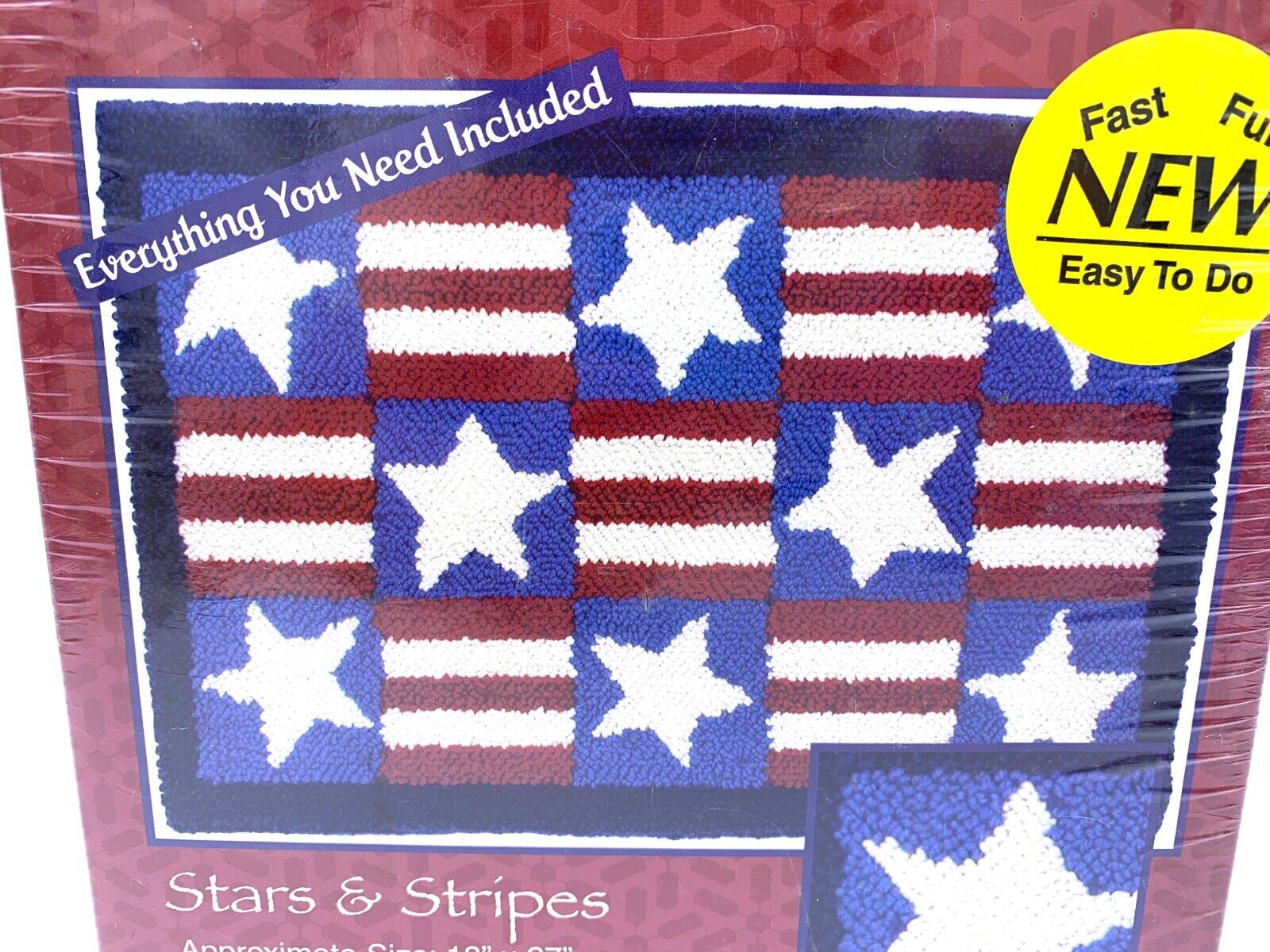 Creations By Caron Rug Hook Kit Stars & Stripes 18" X 27" Americana