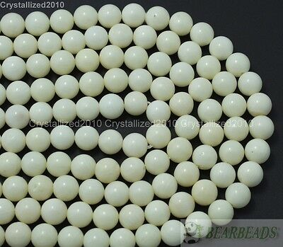 Natural White Coral Gemstone Round Ball Beads 6mm 8mm 10mm 12mm 14mm 16mm 16"